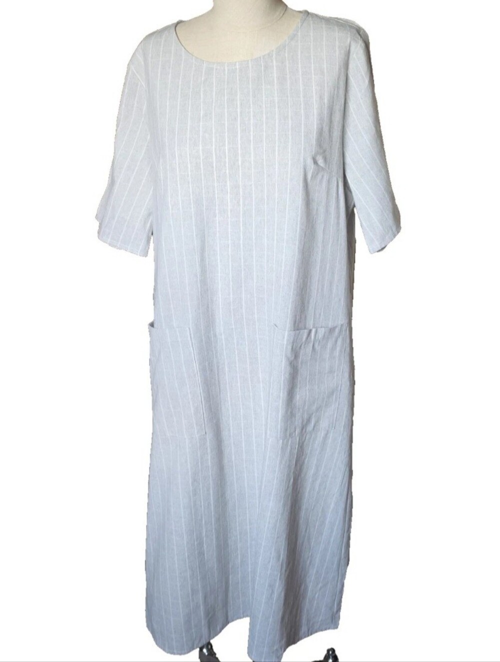 Roolee Women's Cottagecore Pintuck Babydoll Midi Dress Short Sleeve Size XL